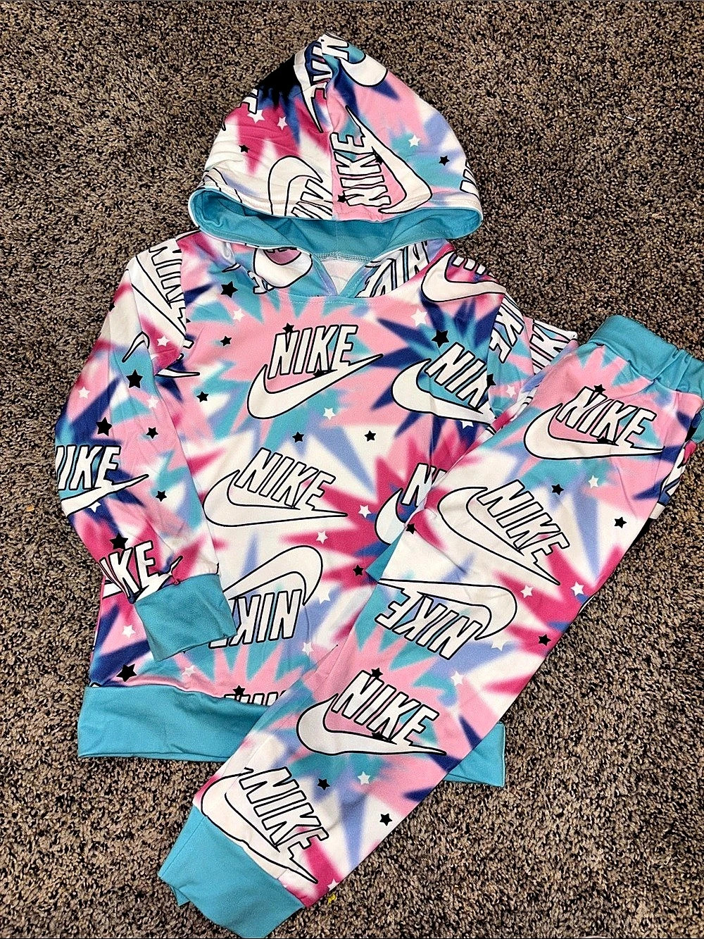 Boutique girls Hoodie & Pants Set in Pink & Blue